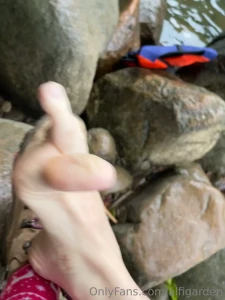 I was showing my feet after swimming but we found a frog 3