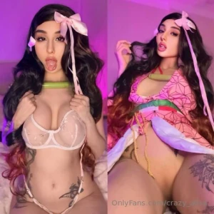 My bestie nezukooof is a little shy when nezukooof shows her big tits part 12