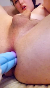 The unicorn horn is so big it stretches my tight hole into a gape