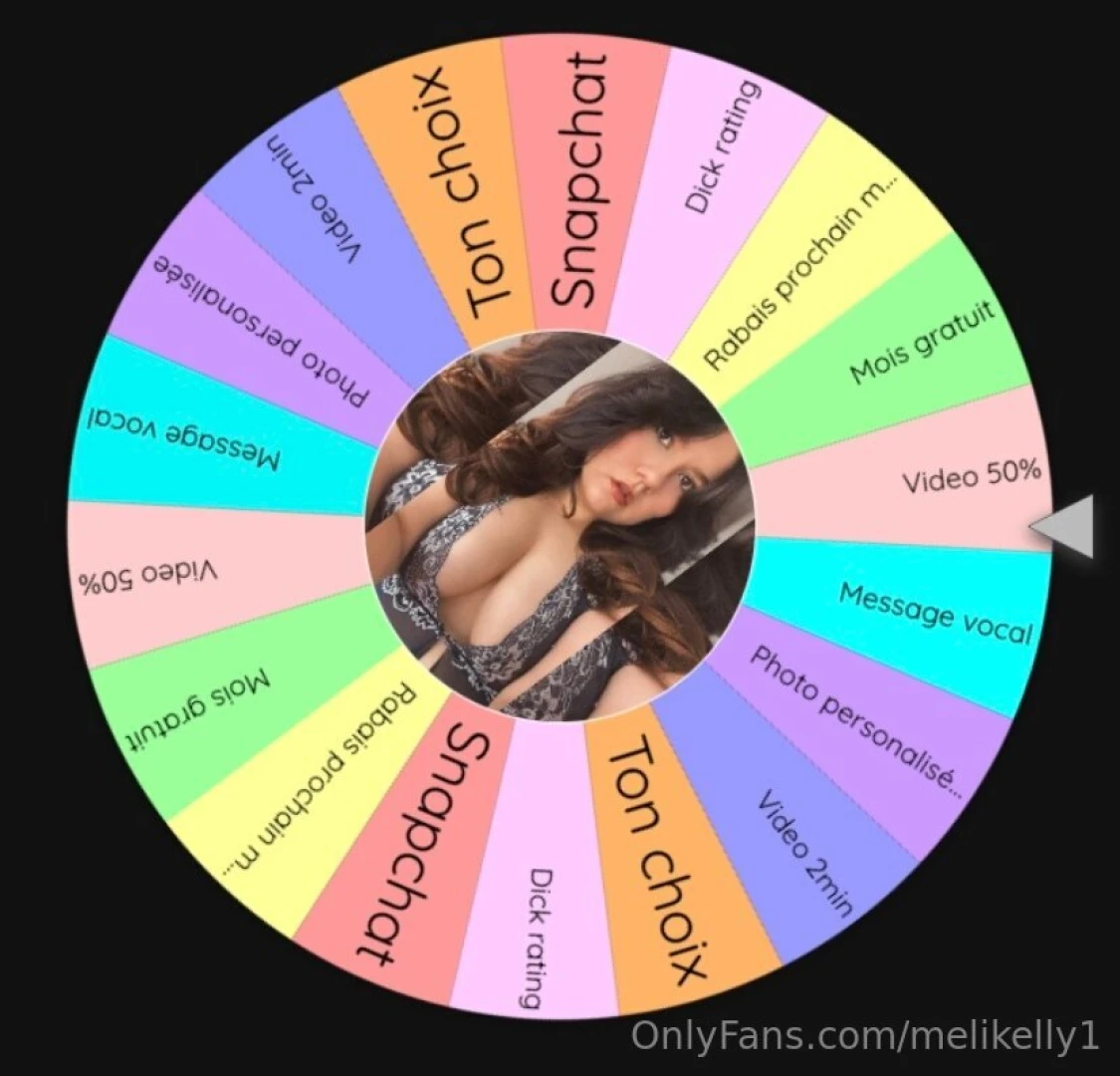 Ma roue du plaisir 1 spin 7 2 spin 12 3 spin 15 ecris moi en priv pour 