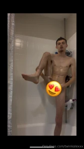 I took a shower while showing off my hole and jerked off until i