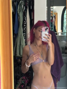 The set for the day love wearing a matching bralette set