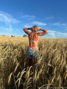 My hubbys crops are looking amazing it got very in the field last