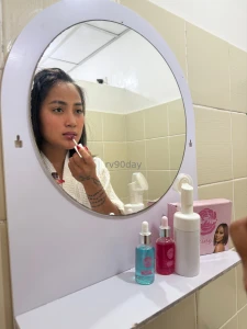 Painting my lips red so you know where to aim part 1