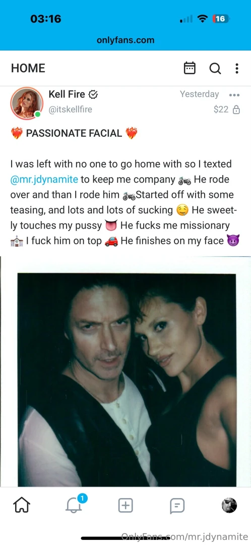 Itskellfire and i got freaky please subscribe to her page and check us part 3 