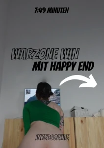 Warzone win ich befestige einen 19cm dildo auf meinem stuhl und trage