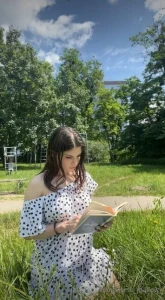 The rustle of the pages the warmth of the sun and the smell of fresh