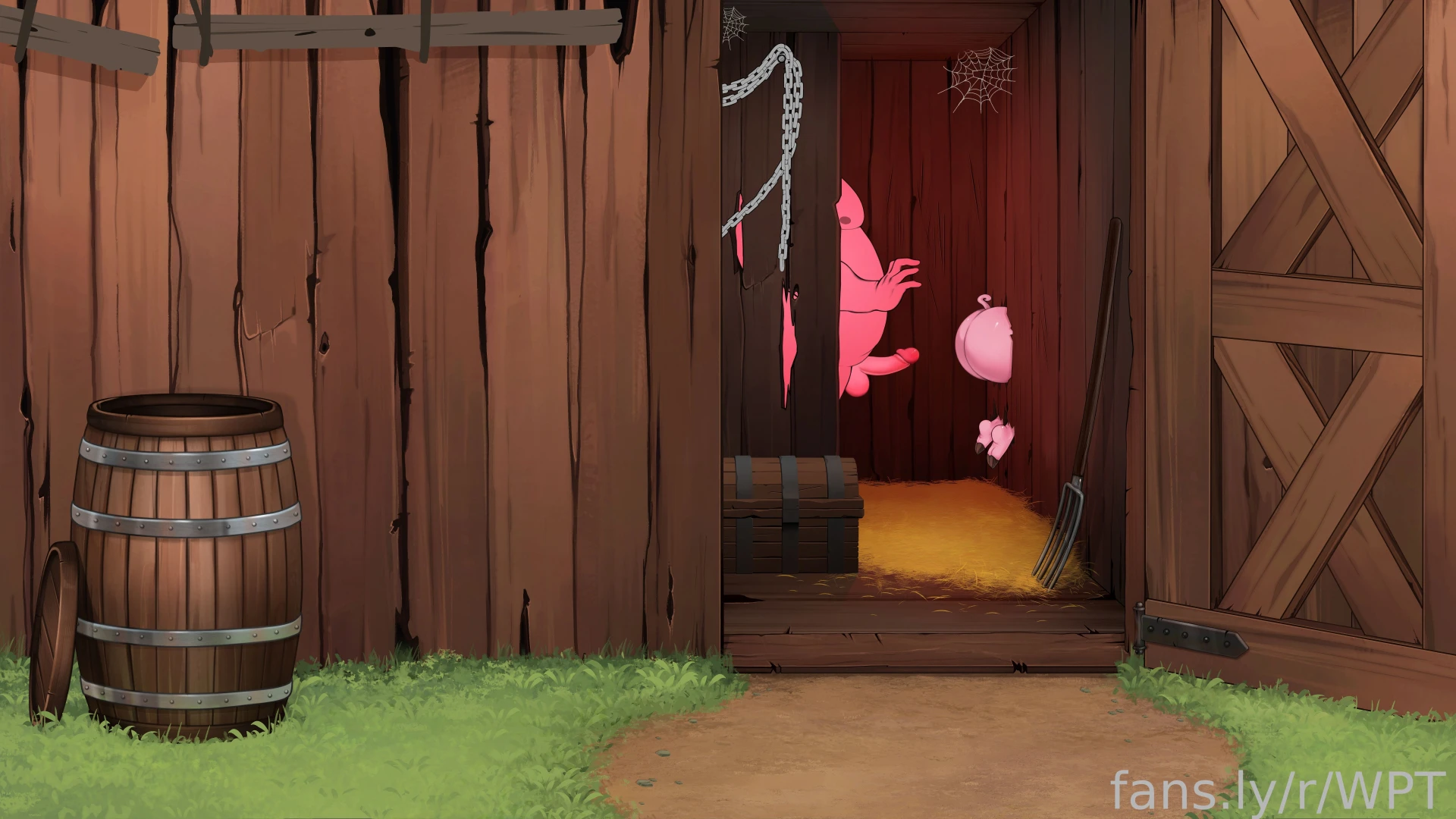 Wip barn entrance little cutie piggy feet play game http linktr ee 