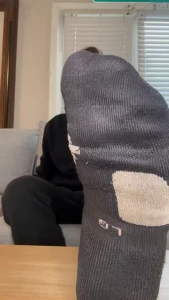 Part one degrading double socked foot worship vid check for part 2 in