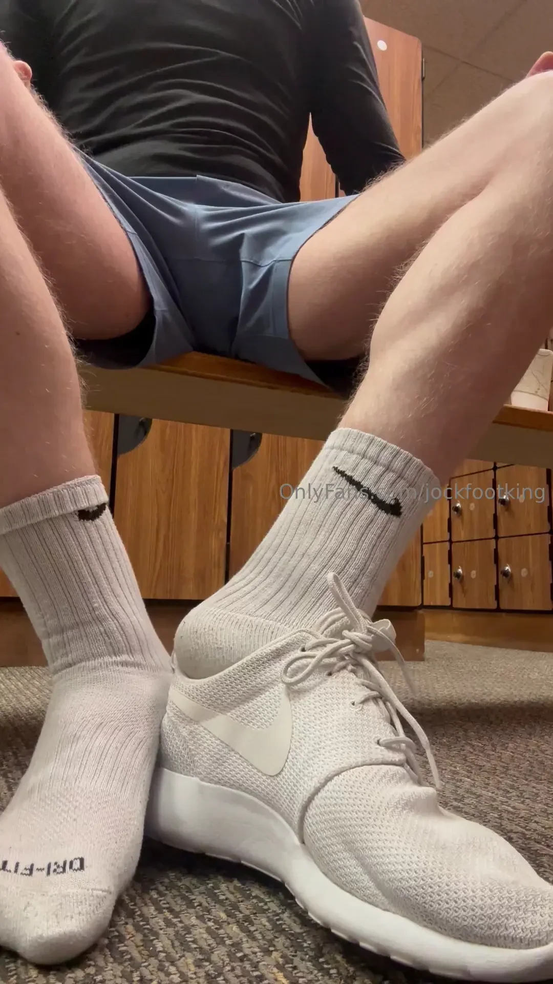Taking off my shoes amp socks in the locker room the gym 