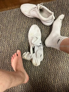 Taking off my shoes amp socks in the locker room the gym part 1