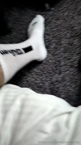 White socks barefoot