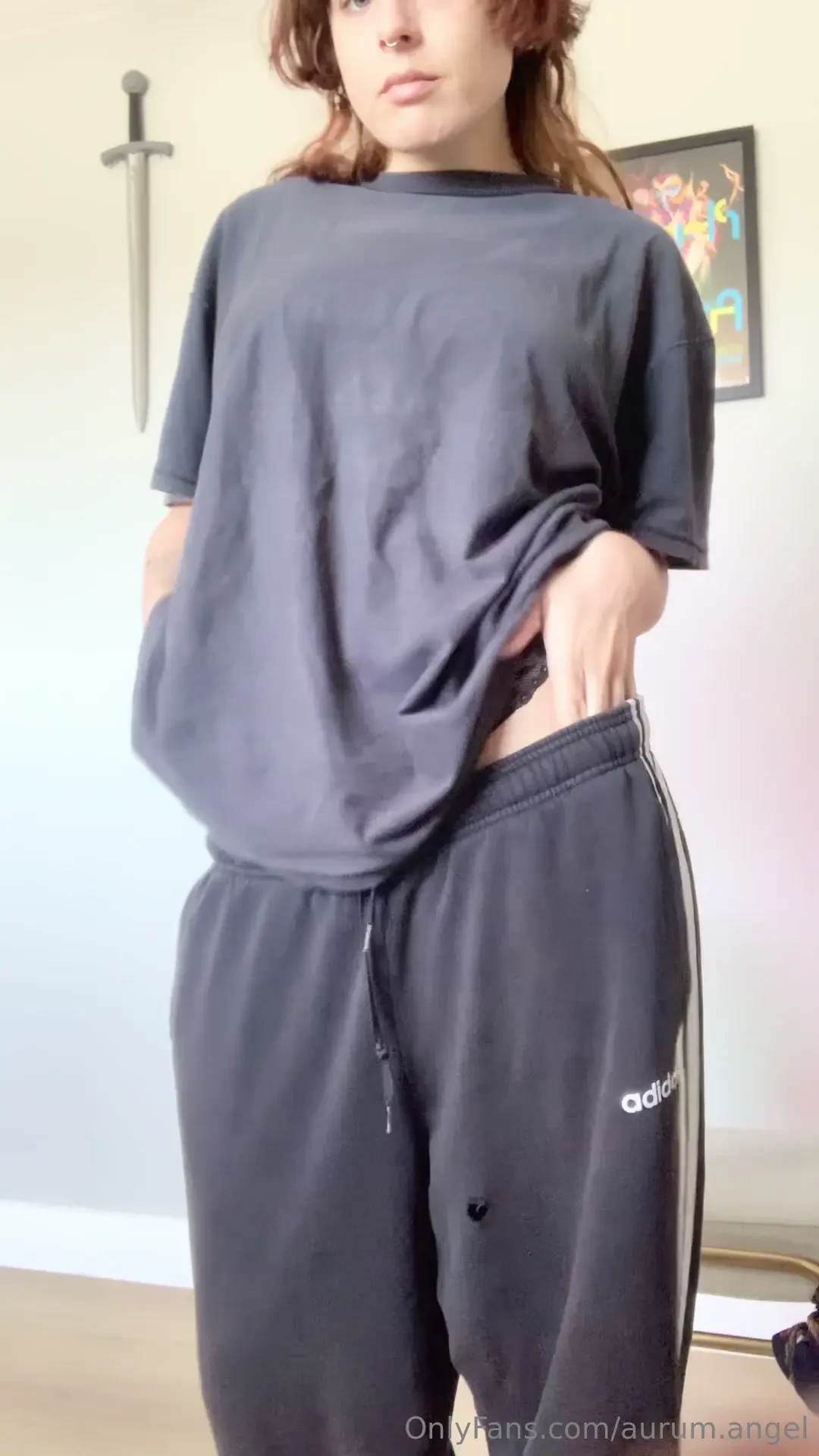 Just a regular guy with a lacy thong under his sweatpants 