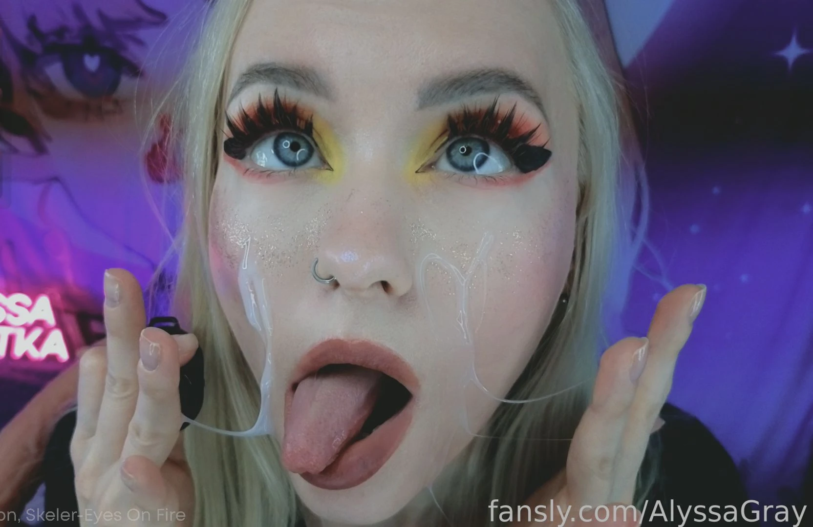 Cum on my face tags cumonface cum petite blonde blueeyes sexyface part 2 