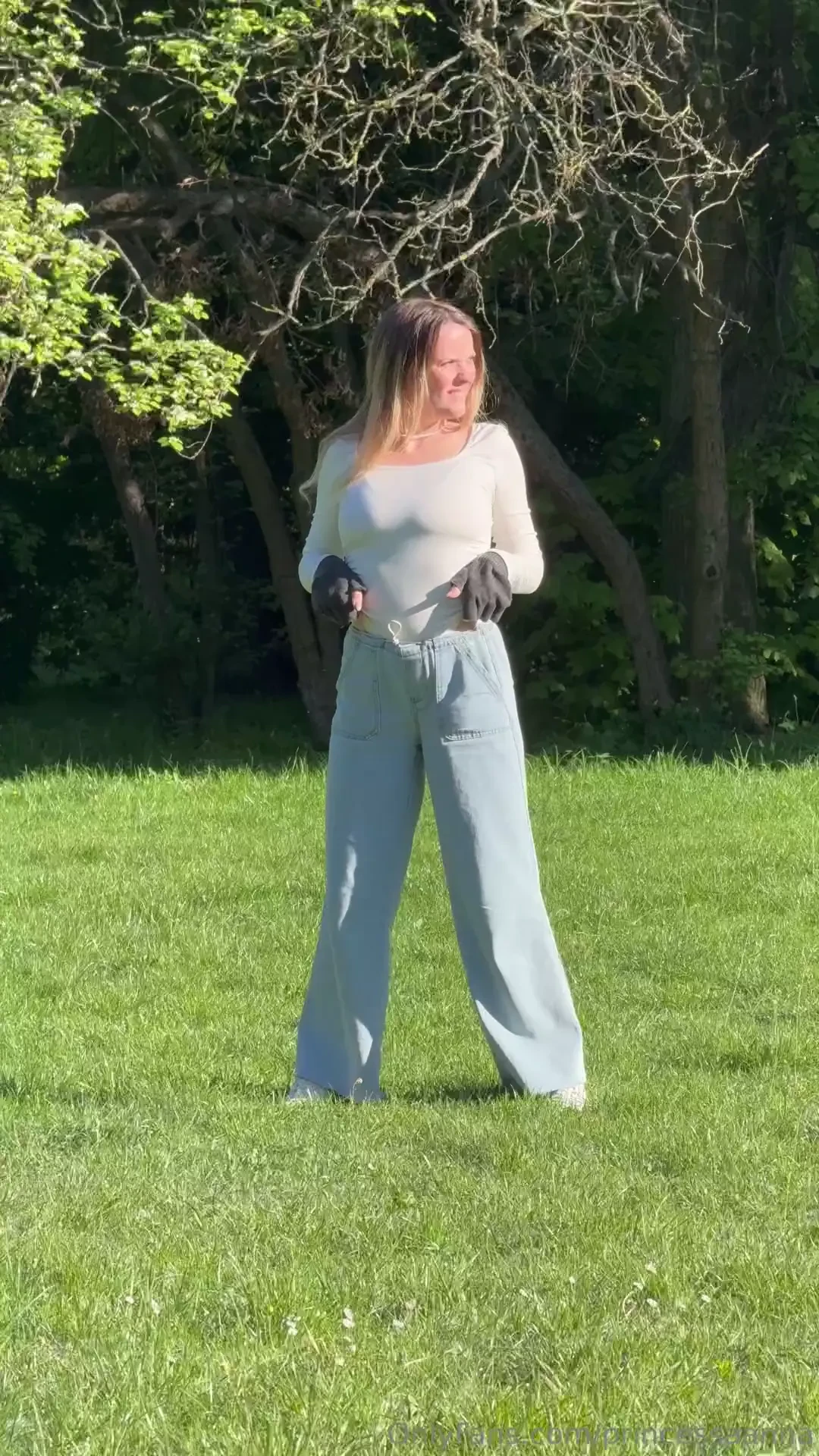 Showed off boobs in a park 