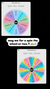 Hi baby s wanna play a game cum spin the wheel w me for a chance too