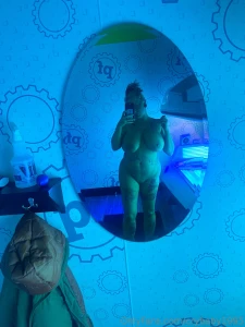 Blue is a fun color on naked skin