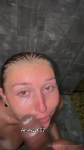 We were taking a shower together and things got a little nasty i was