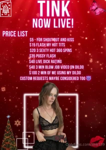 Price list for live xxx
