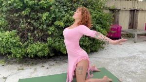 I wasn t wearing any panties for this yoga in a dress challenge from