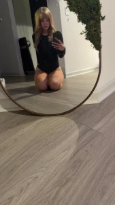 Blonde with black clothes