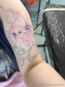 I got a new tattoo i had a teddy bear on my arm but i got bored with part 1