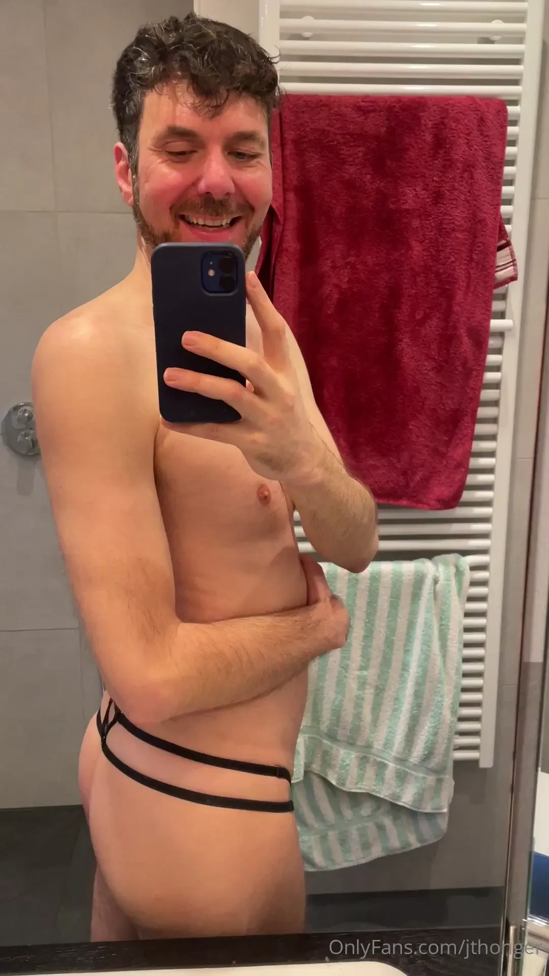 Thong in the bathroom mirror 