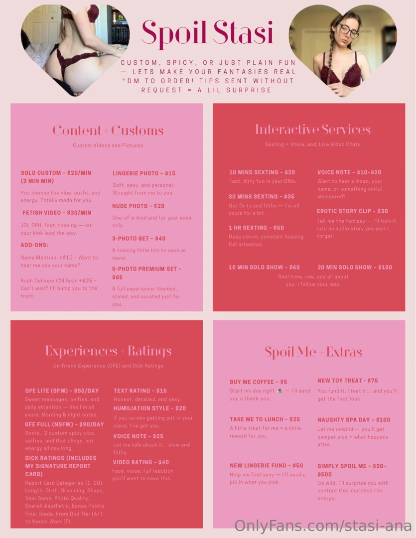 Want something personal here s everything i offer from videos to 