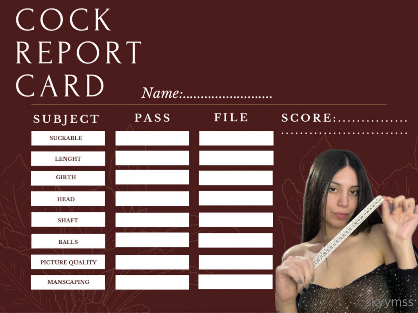 Cock report card 15 to get graded by your goddess do you think you re 