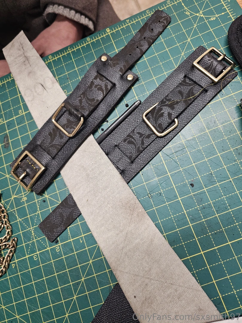 Cuffs ready to match my collar and the strap harness currently being 