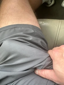 Having a hard cock in the car is such a thrill