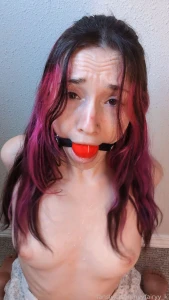 Gagged and drooling like a good little girl gagged ballgag drool part 1