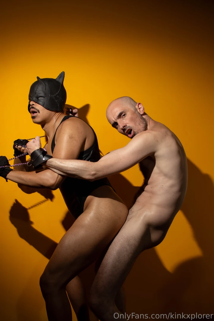 Photoshoot self-portrait with guniolove catman cosplay bdsm 
