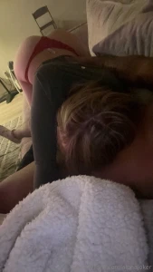 Bad quality pic of her deep throating my cock last night