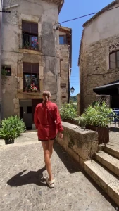 Besalou spain it vas a very hot on the street so i decide to jump in