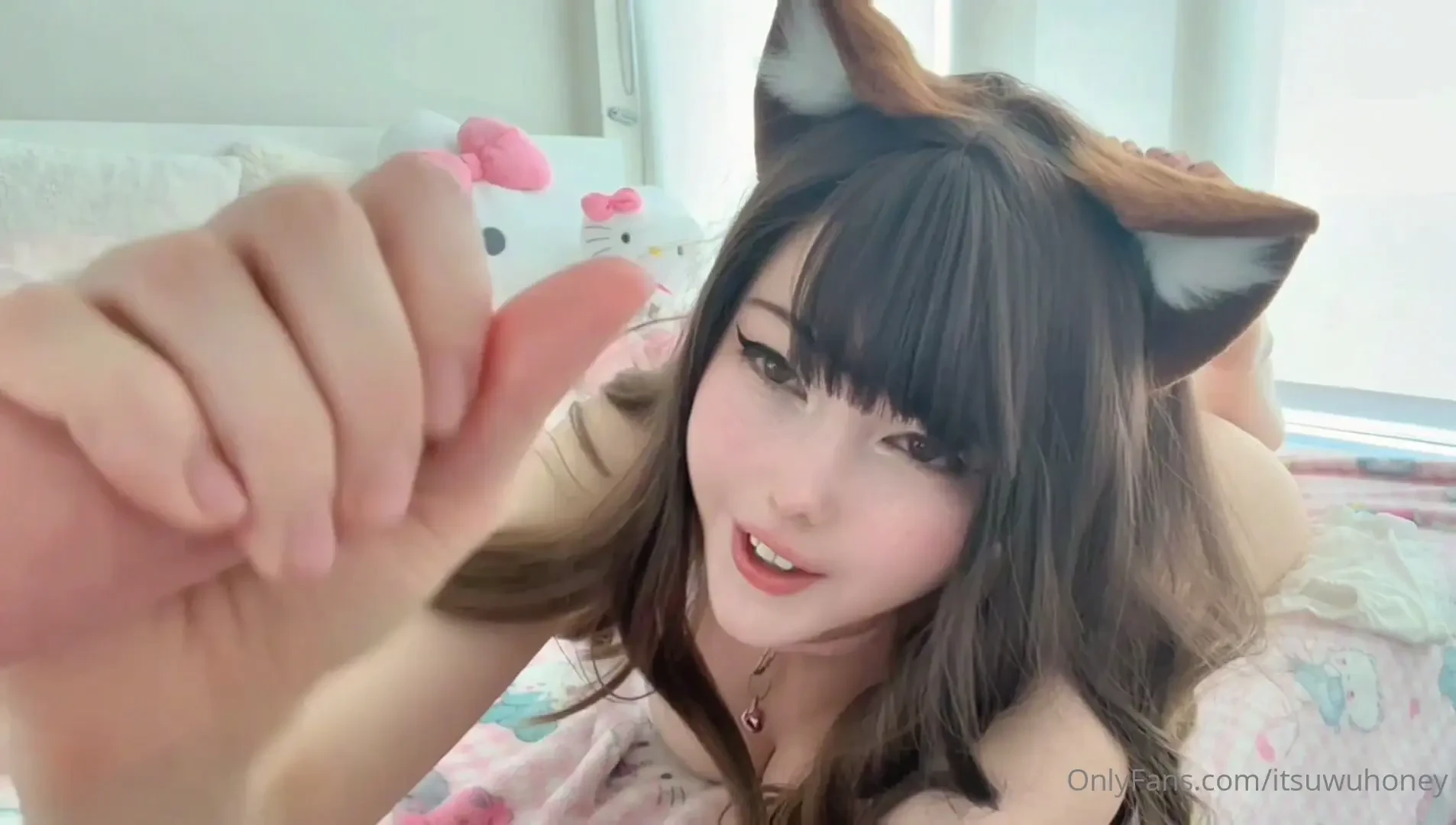Your cute anime catgirl gives the purrfect handjob to her master nyaa 
