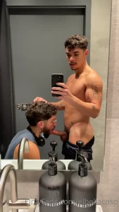 Sometimes wolfcum and i are working out and we get so horny we gotta