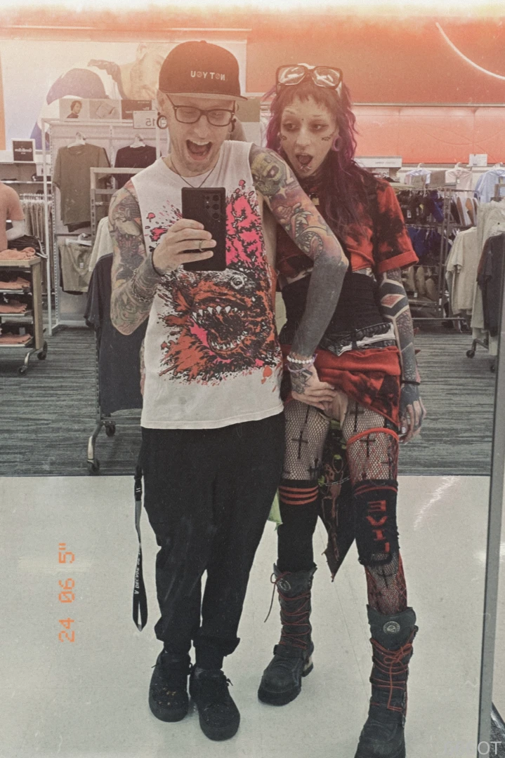 Bein naughty in the store while we were gettin candy before the movies 