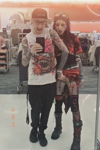 Bein naughty in the store while we were gettin candy before the movies