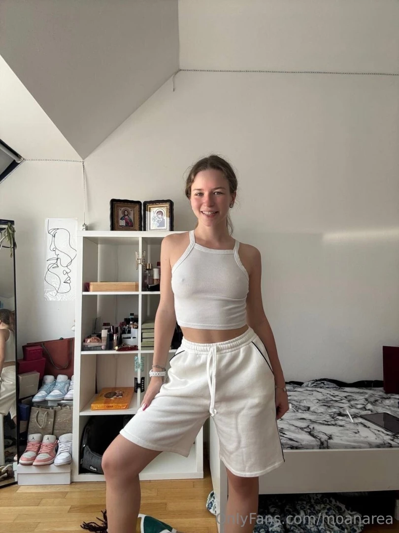 White shorts hug my butt top - my chest and all this just for you 