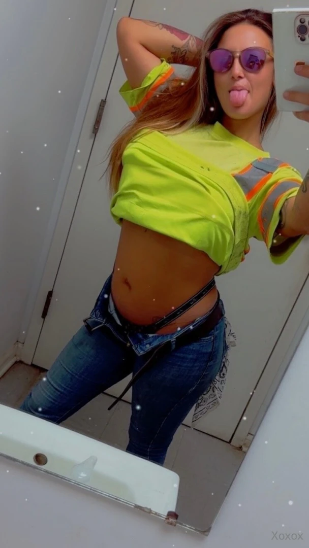 In the bathroom trying to cool off 