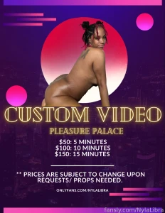 Want a custom video tailored to your liking from me order one now so i