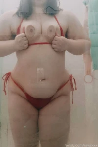 Pressing my curvaceous body against the shower glass in my favorite part 1