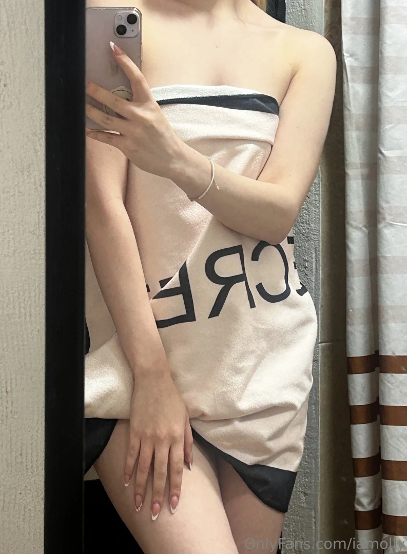 Towel s barely hanging on guess what s underneath 