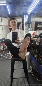 My sweaty feet after work