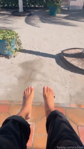 Washing my feet after the beach
