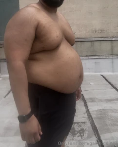 Shirtless outside getting some sun