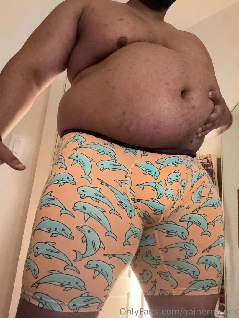 Fat boy chilling in underwear 