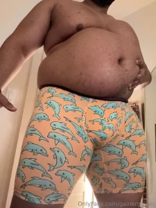 Fat boy chilling in underwear