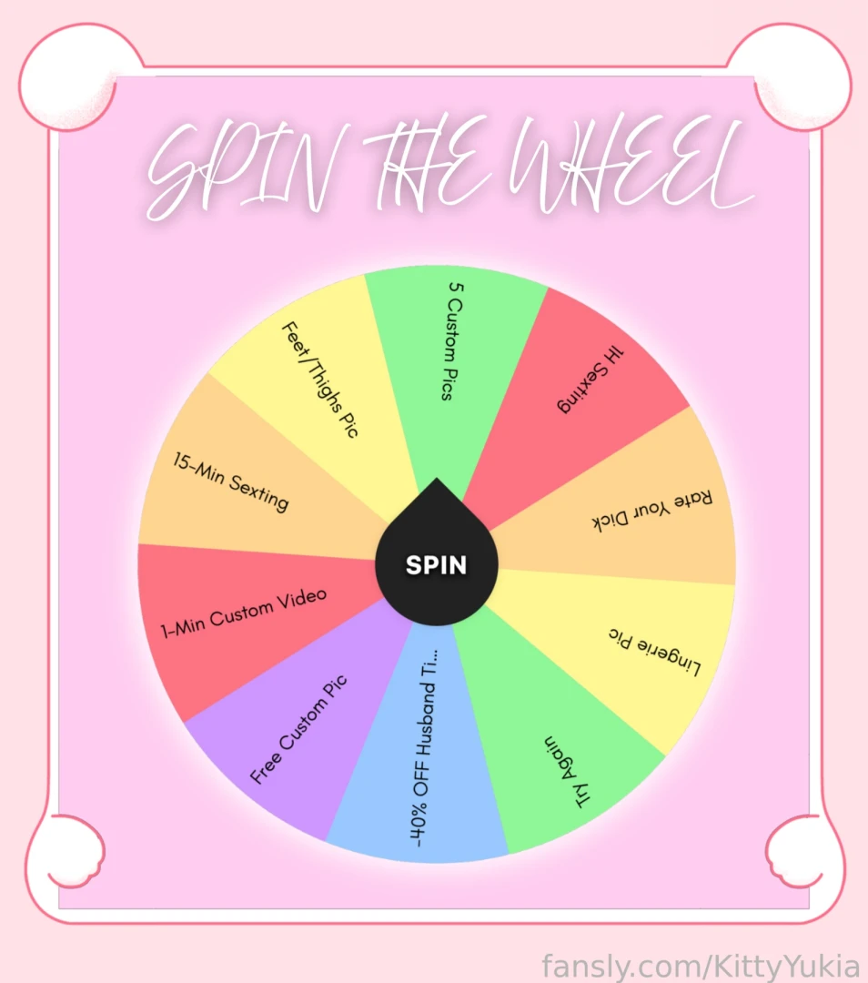 Kittyyukia s spin wheel tip under this post to join the game welcome 